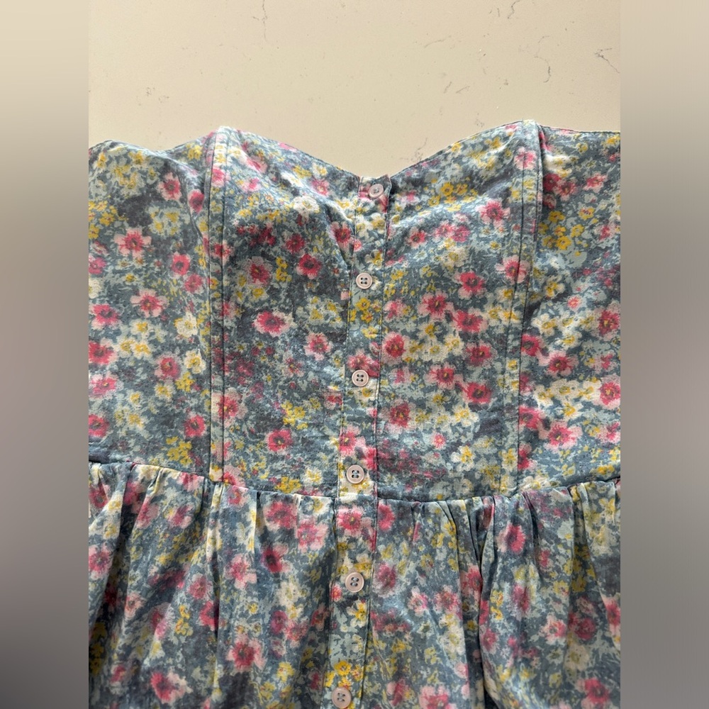 Vintage American Apparel Floral Strapless Romper